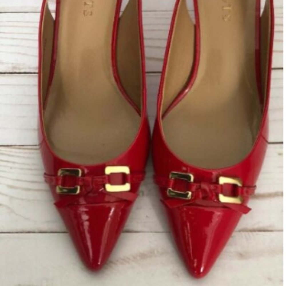 Talbots Dayla Red Poppy Slingback Pumps Size 6.5